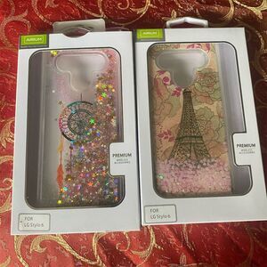 E-Began Glitter Liquid Phone Case for LG Stylo 6 Dream Catcher Eiffel Tower